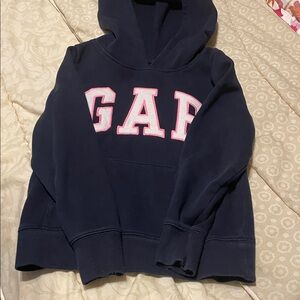 GAP Kids Dark Blue Hoodie with Pink Lettering